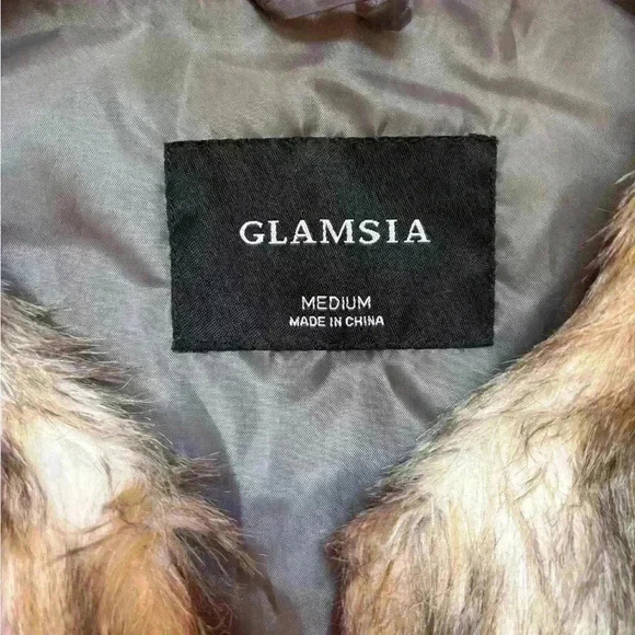Glamsia Faux Fur Vest Womens Sz medium sleeveless - Picture 3 of 6
